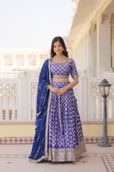 This Attractive Party Wear Silk Lehenga choli has a Regular-fit and is Made From High-Grade Fabrics And Yarn
