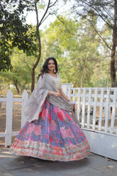 Premium Georgette Lehenga with Heavy Sequin & Thread Embroidery – Blouse and Dupatta Included