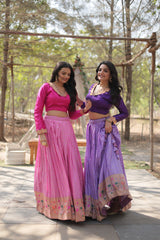 Luxury Embroidered Lehenga Set in Georgette with Sequin Detailing & Dupatta