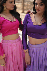 Luxury Embroidered Lehenga Set in Georgette with Sequin Detailing & Dupatta