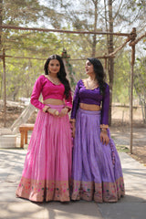 Luxury Embroidered Lehenga Set in Georgette with Sequin Detailing & Dupatta