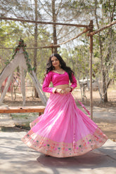 Luxury Embroidered Lehenga Set in Georgette with Sequin Detailing & Dupatta