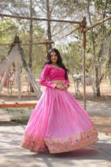 Luxury Embroidered Lehenga Set in Georgette with Sequin Detailing & Dupatta