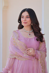 🤳🏻 PREMIUM READYMADE GOWN-DUPATTA COLLECTIONS 2025 💃🏻  💗 Fendy Chiffon gown with Sequins-Multi Embroidered Work Dupatta, it Designed to flatter all body types, gowns for women combine the best parts of western and Indian wear into one stunning ensemble. 💝