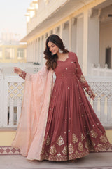 Designer Gown is luxury clothing Considered to be high quality Made by Zari Thread & Sequins Embroidery. This is Made for Desirable Women's who deserve it