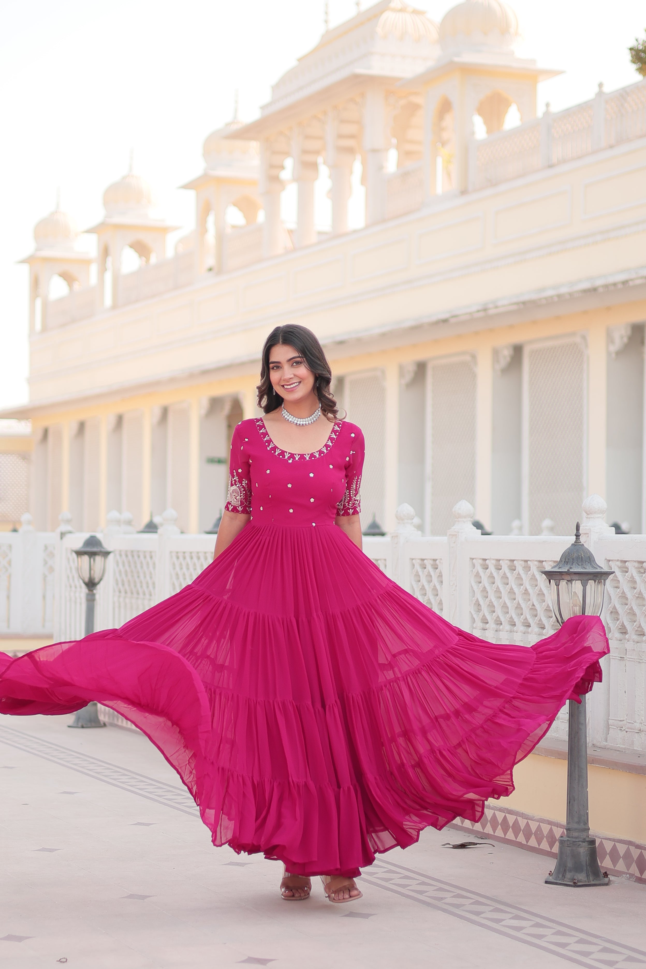 Premium Faux Blooming Ethnic Wear with Zari & Sequins Embroidery – Festive & Occasion Ready Outfit