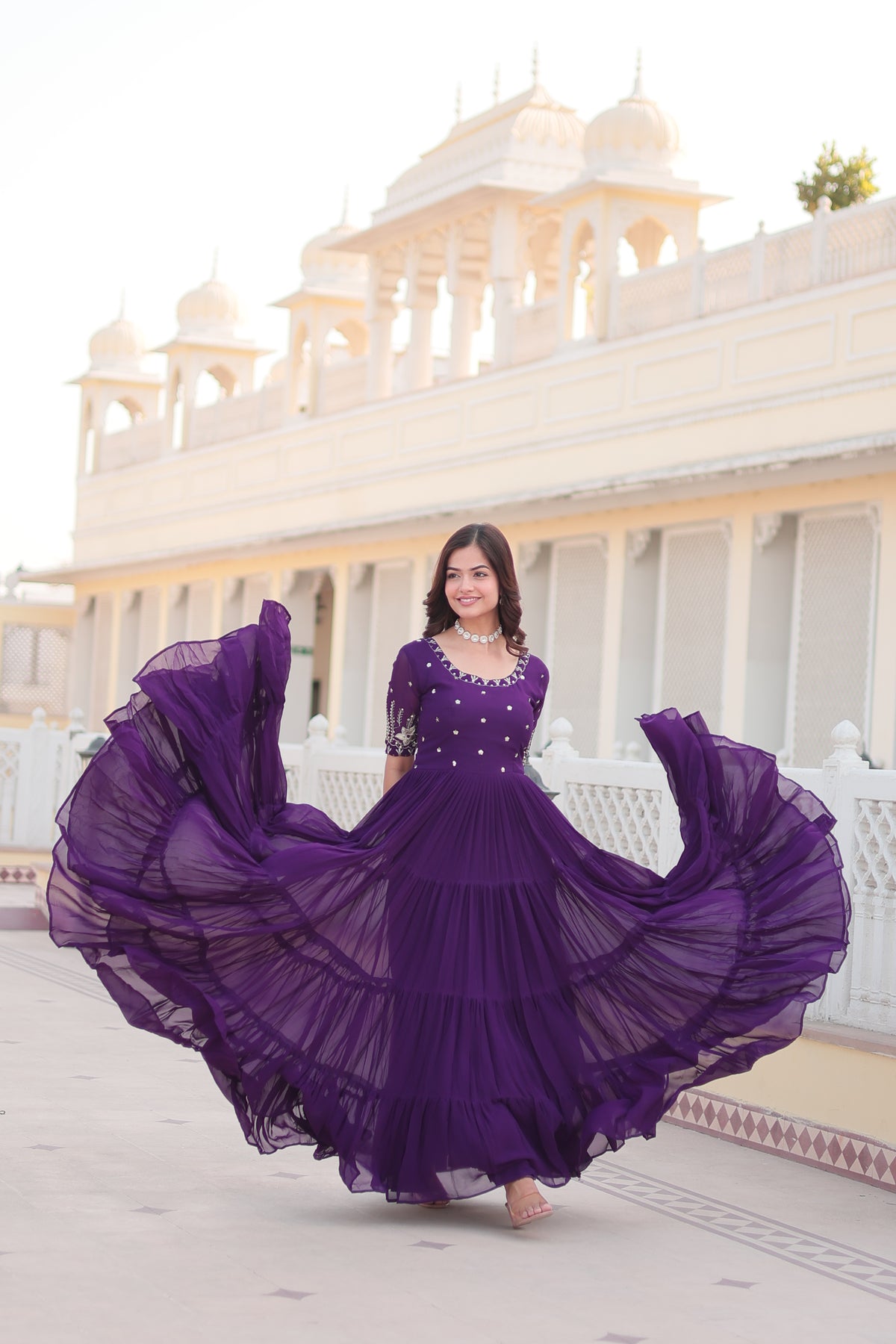 Premium Faux Blooming Ethnic Wear with Zari & Sequins Embroidery – Festive & Occasion Ready Outfit