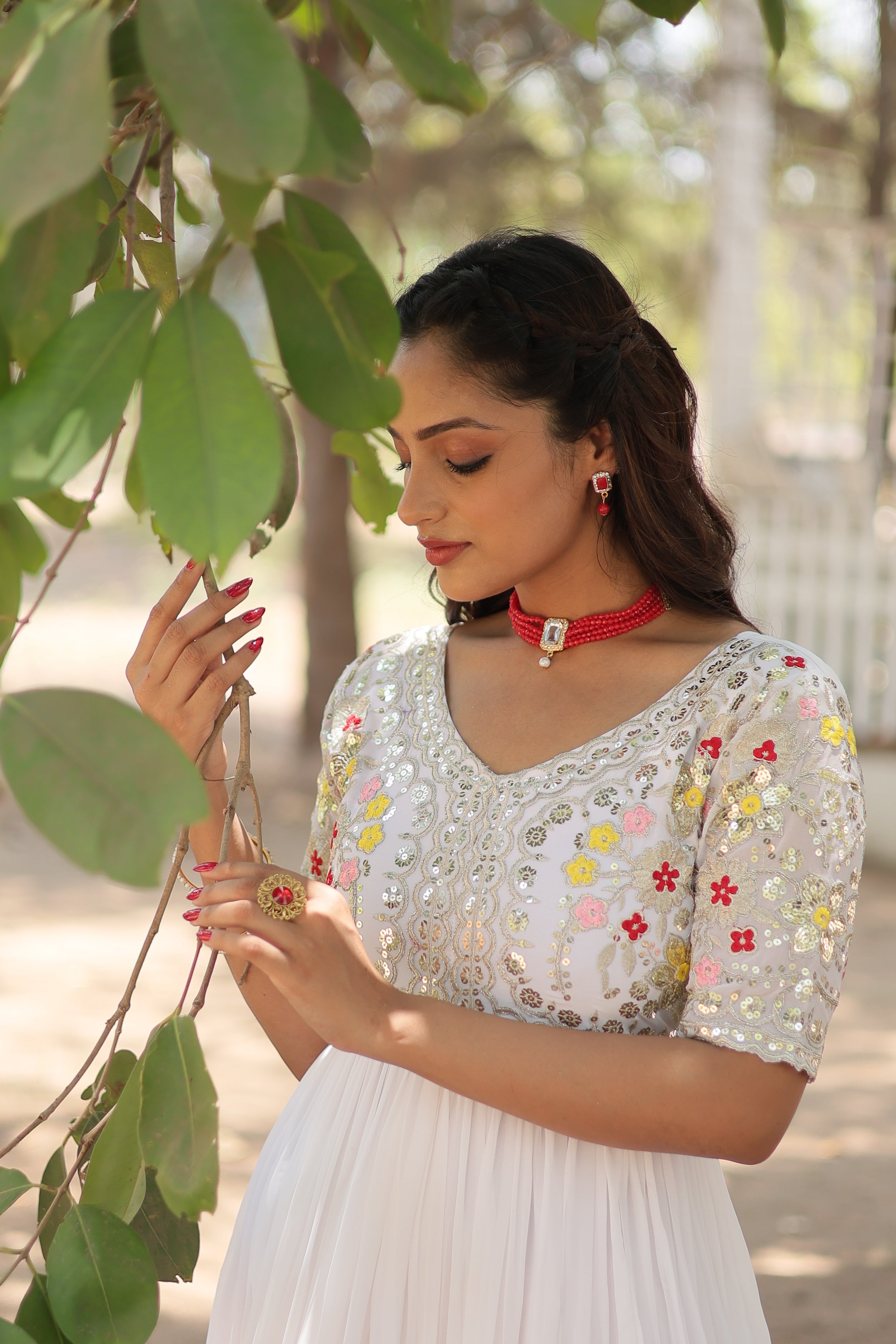 Designer Gown is luxury clothing Considered to be high quality Made by Zari-Thread & Sequins Embroidery