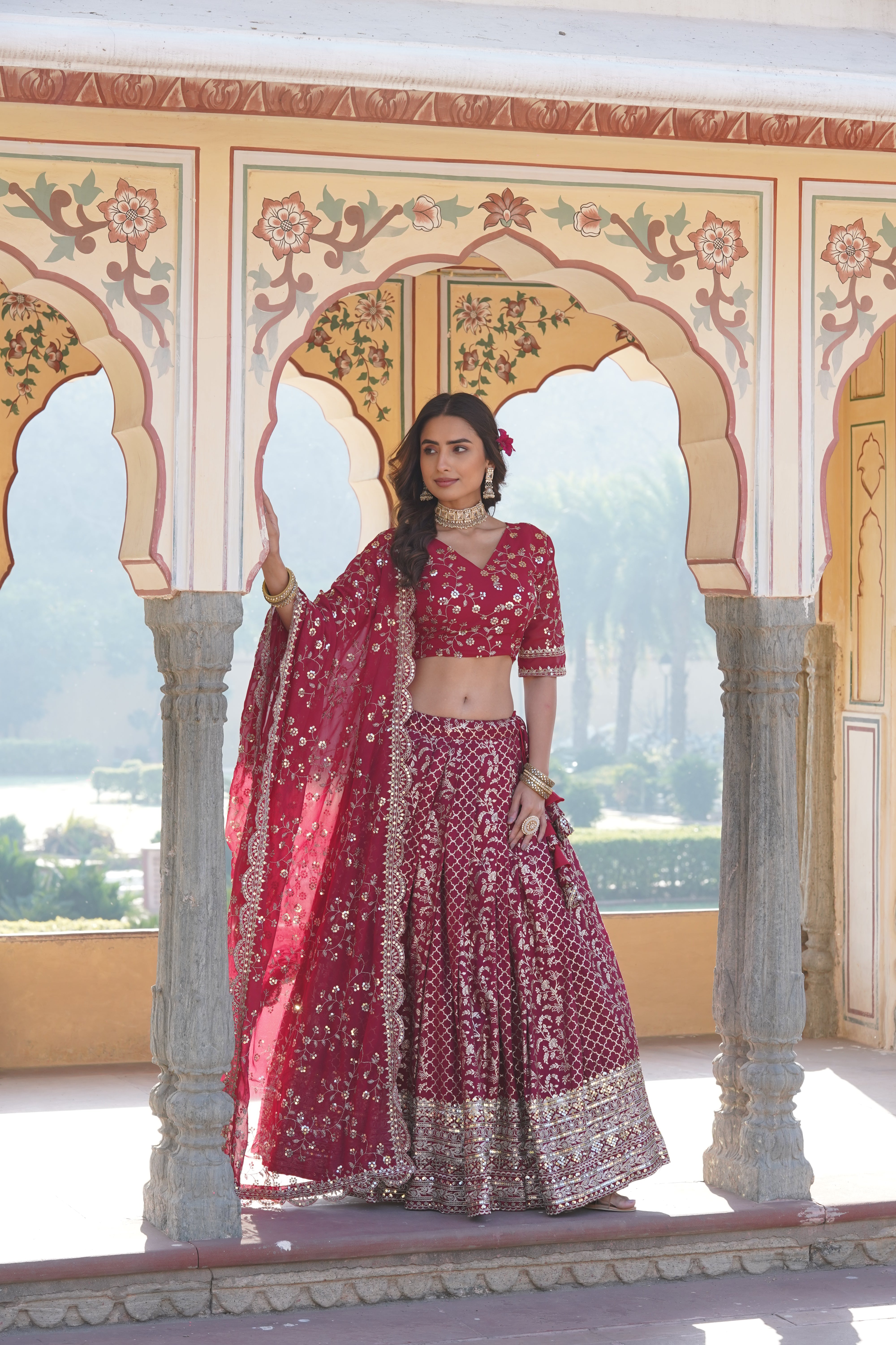 💕 Designer Pure Viscose Jacquard fabric Lehenga Choli & Dupatta Set💃🏻
