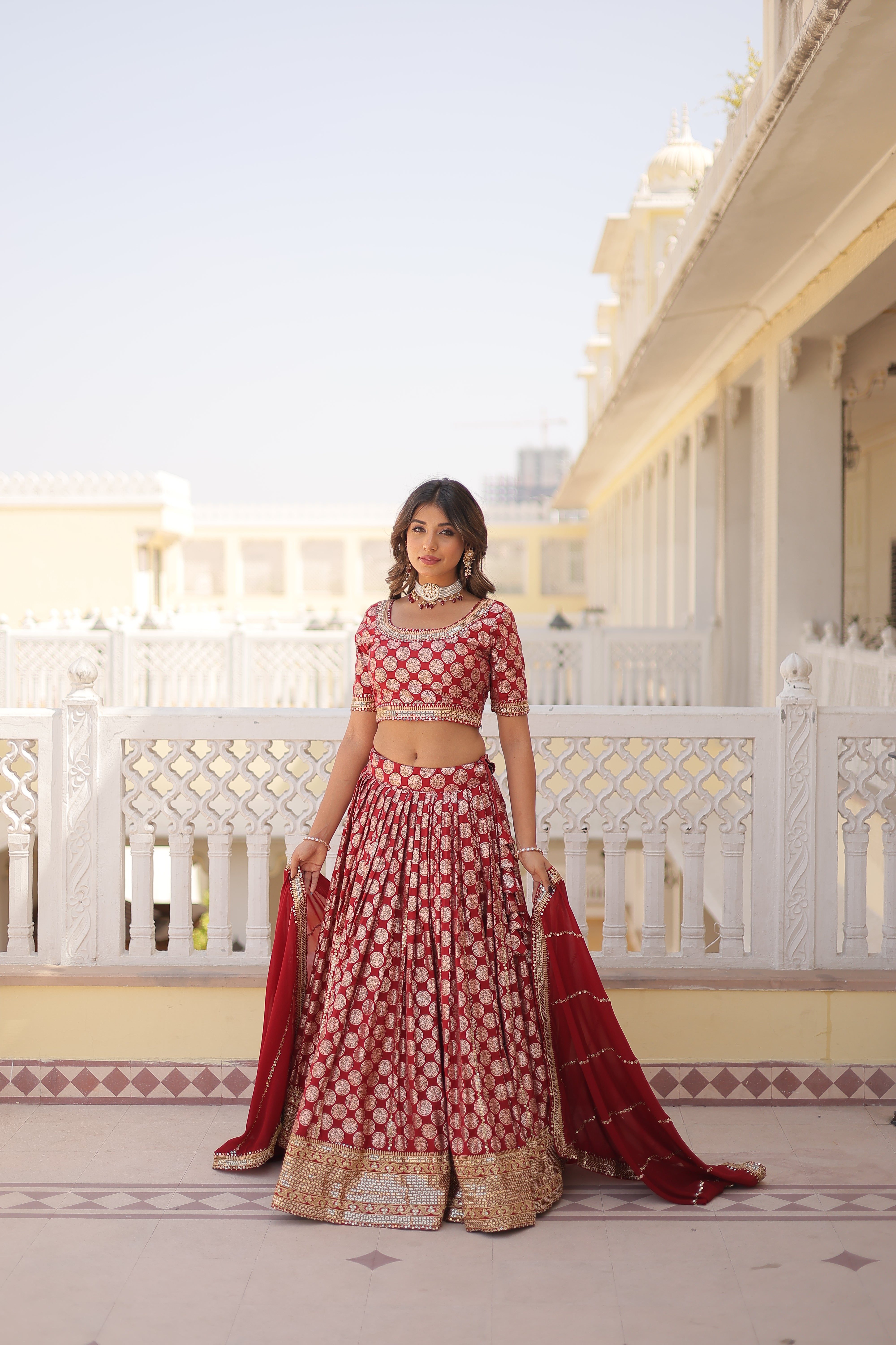 This Attractive Party Wear Silk Lehenga choli has a Regular-fit and is Made From High-Grade Fabrics And Yarn