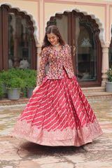 Embroidered Georgette Lehenga with Sequin & Thread Work – Includes Blouse & Dupatta
