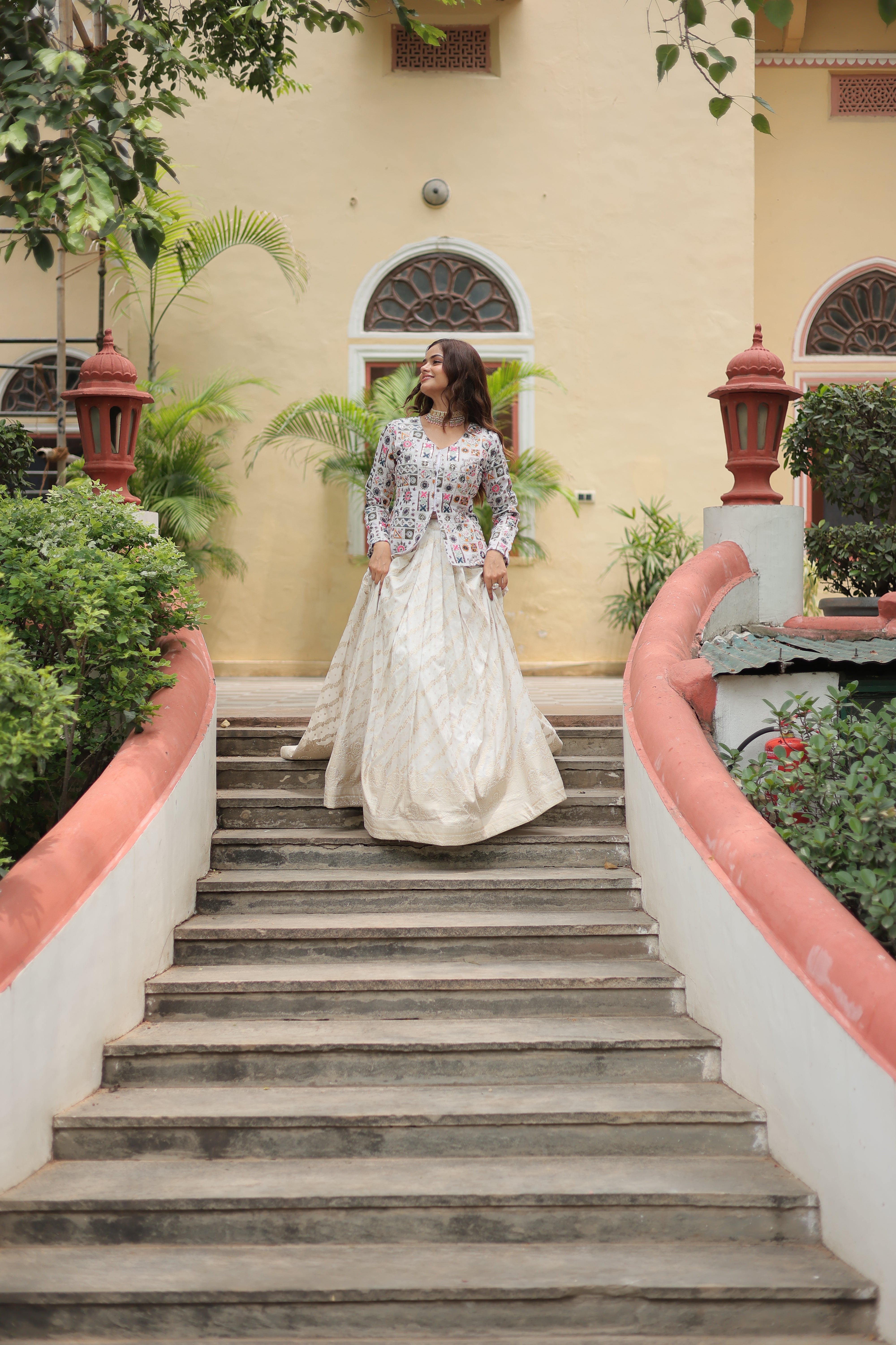 Fully Flared Georgette Lehenga with Rich Embroidery, Blouse & Dupatta Set