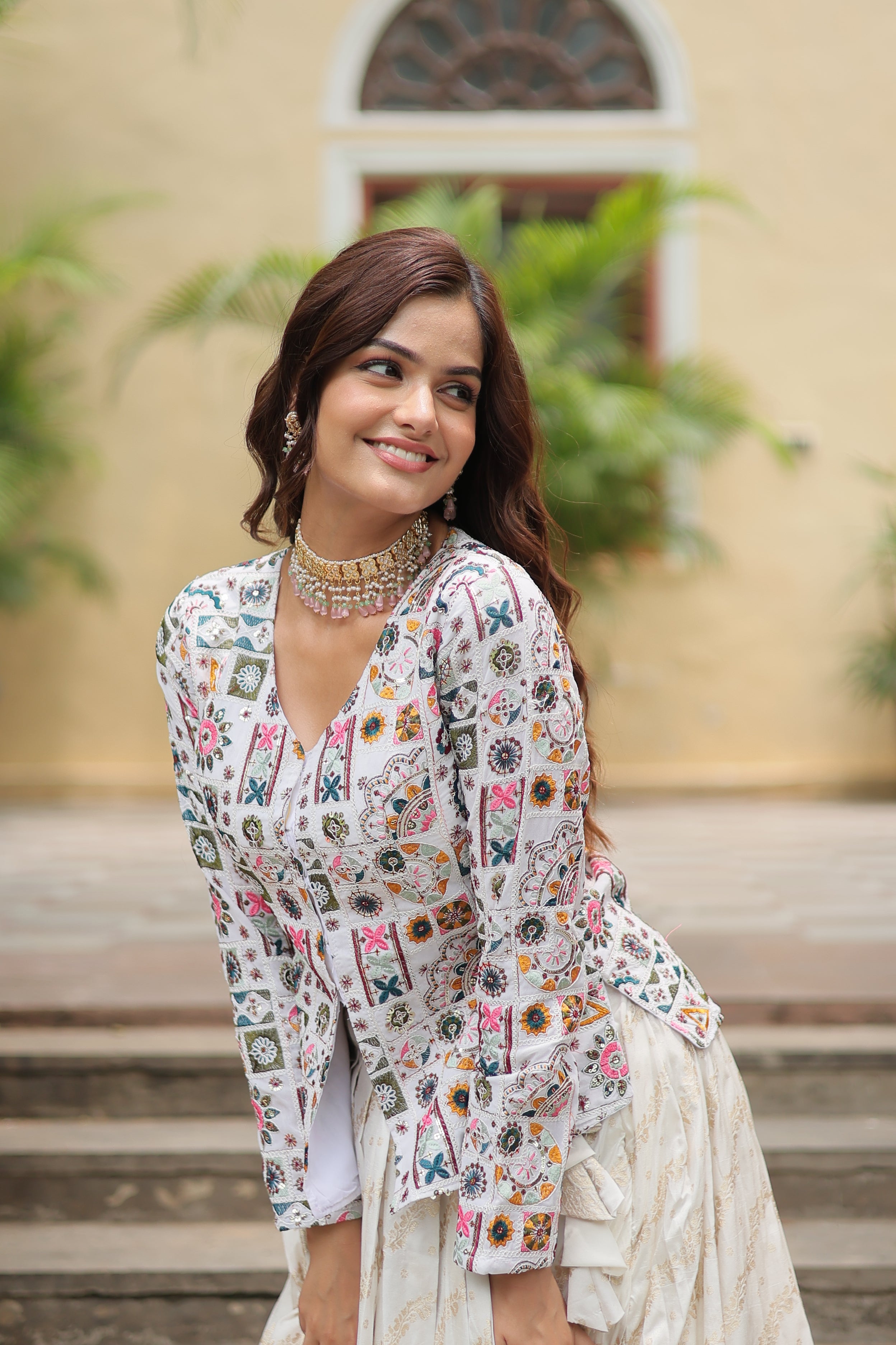 Fully Flared Georgette Lehenga with Rich Embroidery, Blouse & Dupatta Set