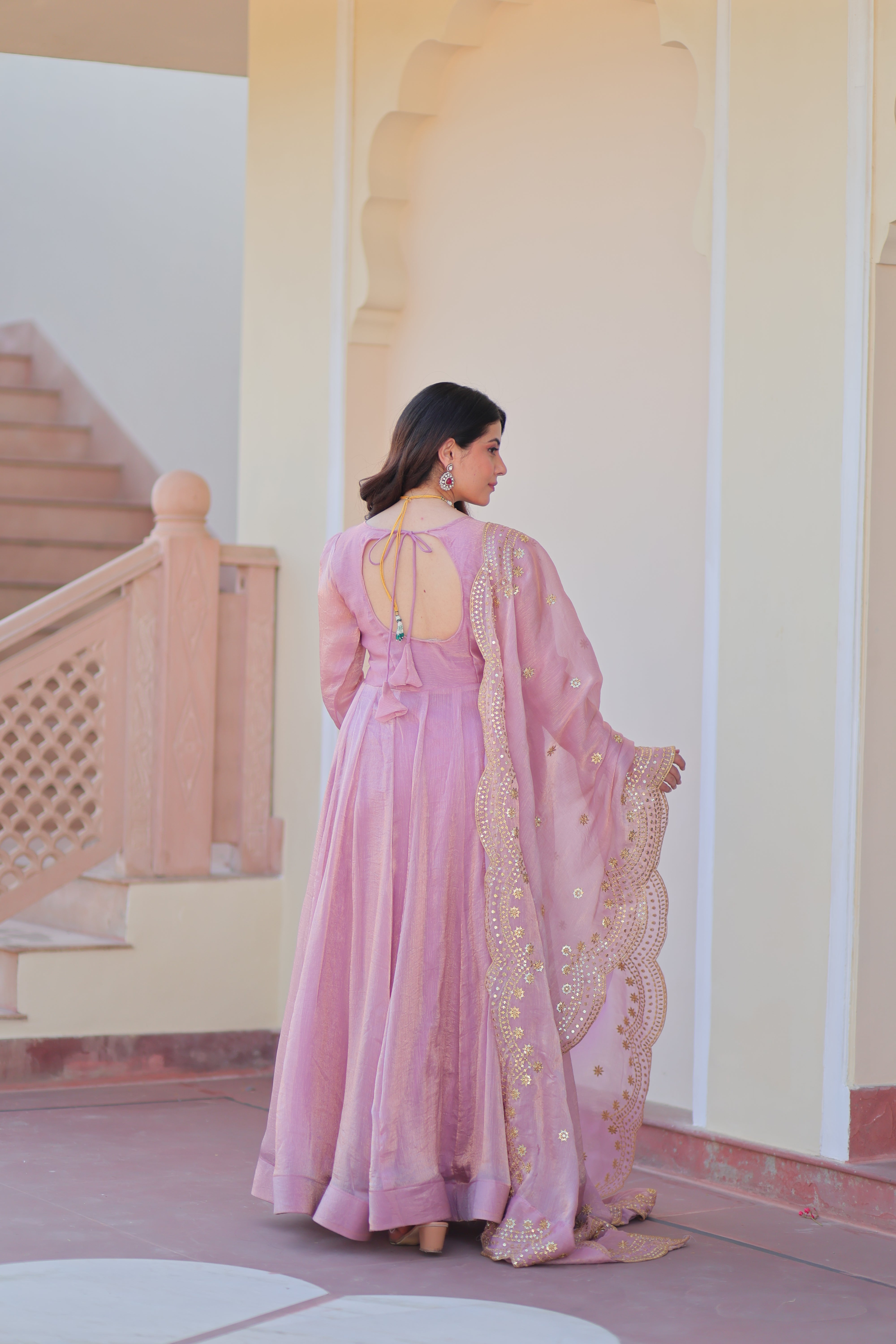 🤳🏻 PREMIUM READYMADE GOWN-DUPATTA COLLECTIONS 2025 💃🏻  💗 Fendy Chiffon gown with Sequins-Multi Embroidered Work Dupatta, it Designed to flatter all body types, gowns for women combine the best parts of western and Indian wear into one stunning ensemble. 💝